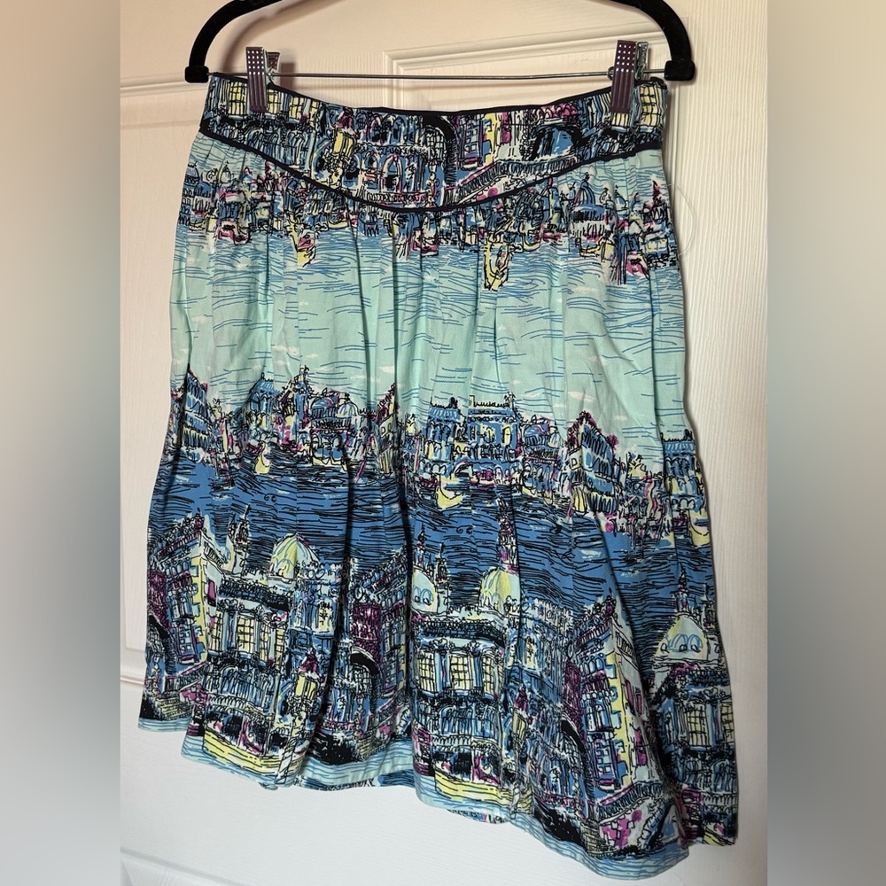 Anthropologie 52 Conversations Colloquial Venice Print Skirt - Picture 2 of 4